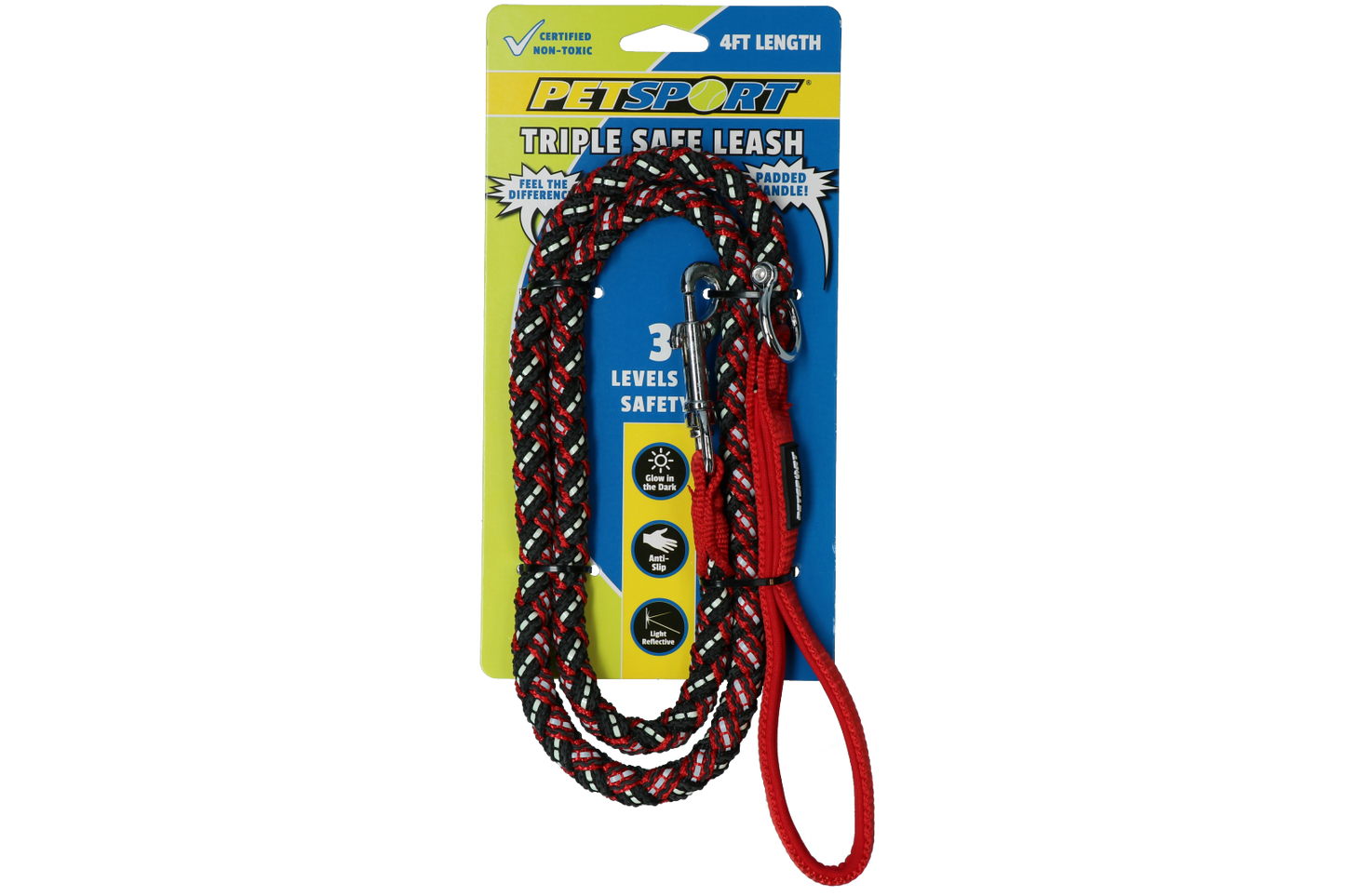 Petsport Triple Safe Leash Rot 1,2 m – Dreifache Sicherheit für Ihren Hund