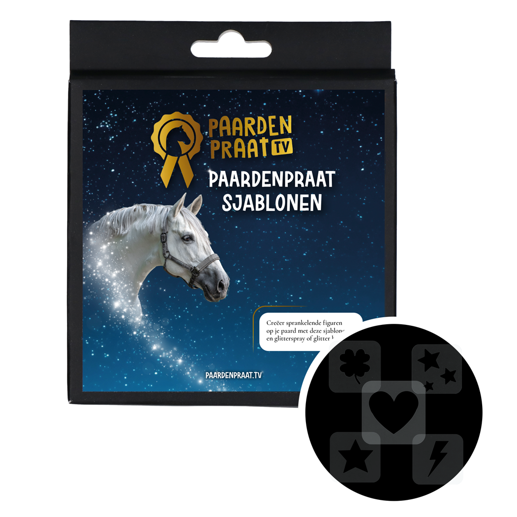 Paardenpraat TV Sjablonen 5 Stück – Wiederverwendbare Schablonen für Glitzernde Pferdefiguren