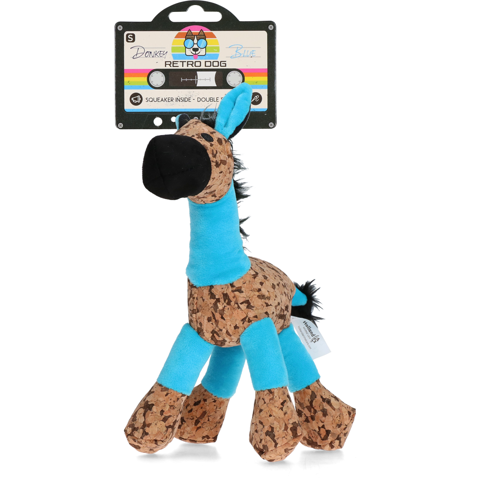 Retrodog Donkey Blau S – Nostalgisches Retro-Spielzeug aus Weichem Material