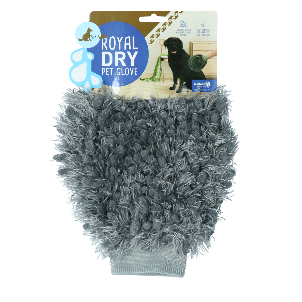 Royal Dry Handschuh & Haarentferner – Doppelseitiger Mikrofaserhandschuh für Effektive Fellpflege