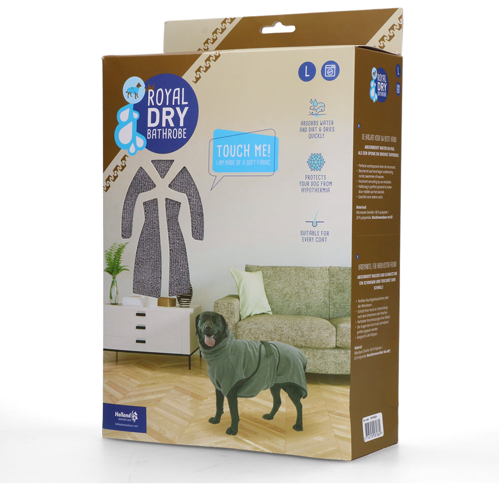 Royal Dry Bademantel Für Hunde L – Super Saugfähiges Mikrofaser Material