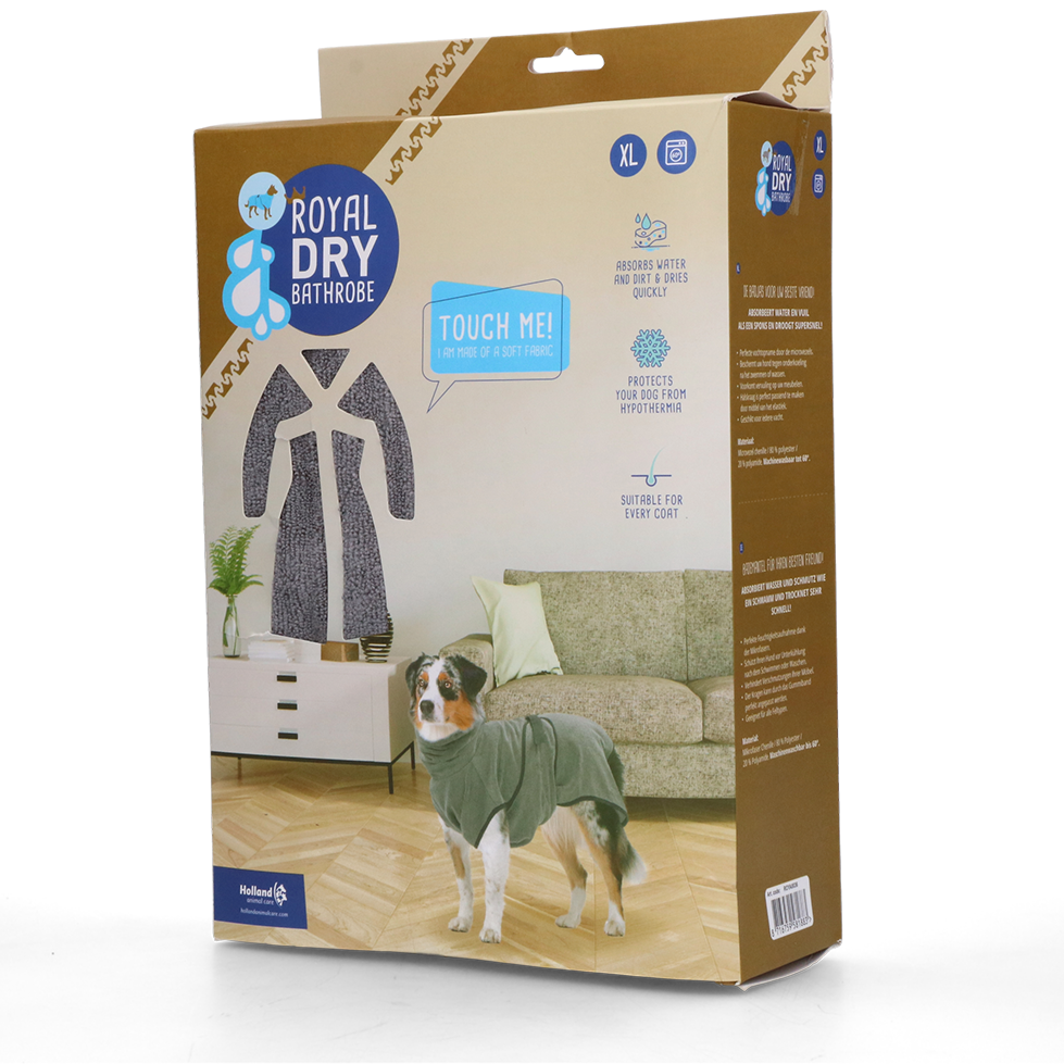 Royal Dry Bademantel Für Hunde XL – Super Saugfähiges Mikrofaser Material