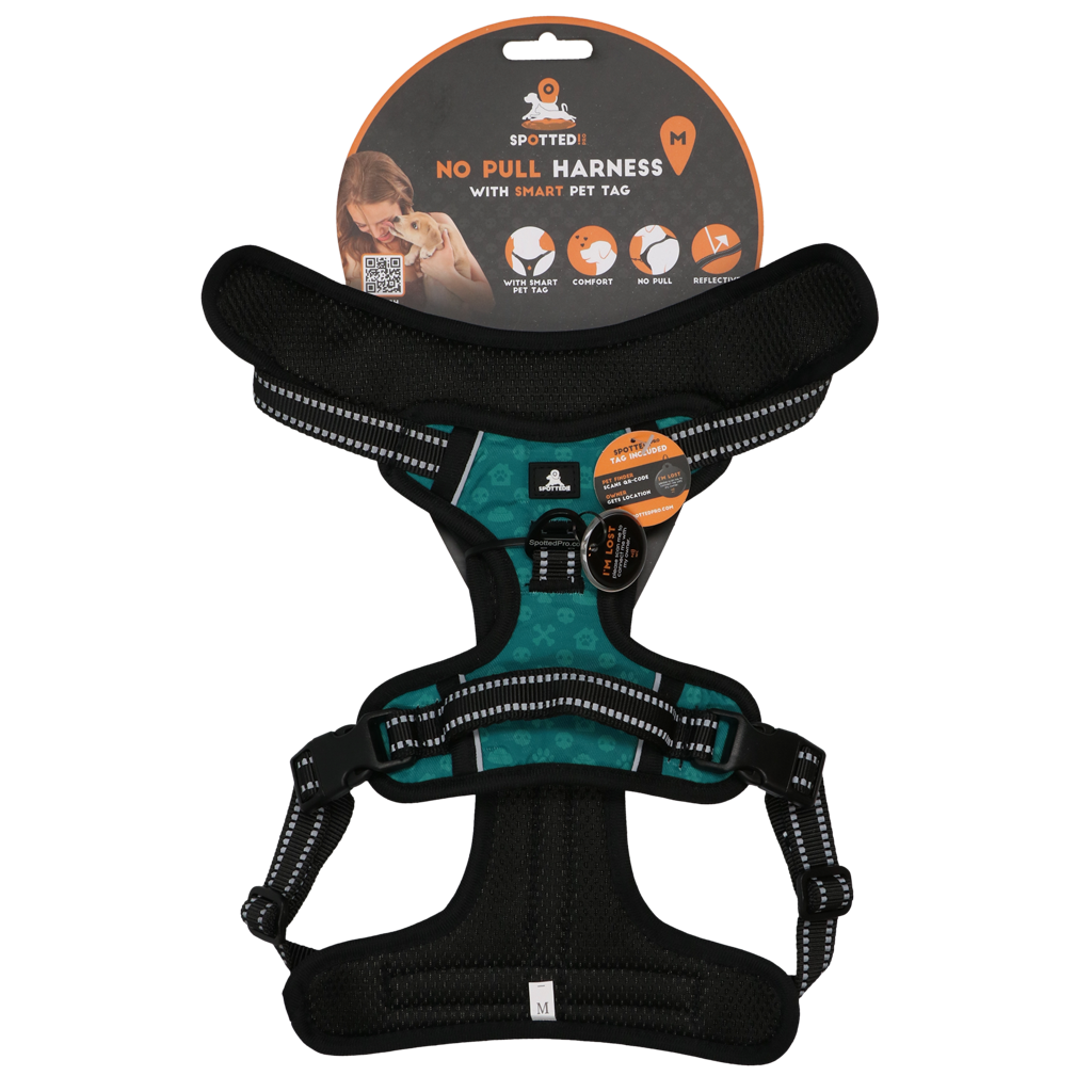 Spotted! Pro No Pull Harnas Grün M – Optimaler Komfort für Hunde