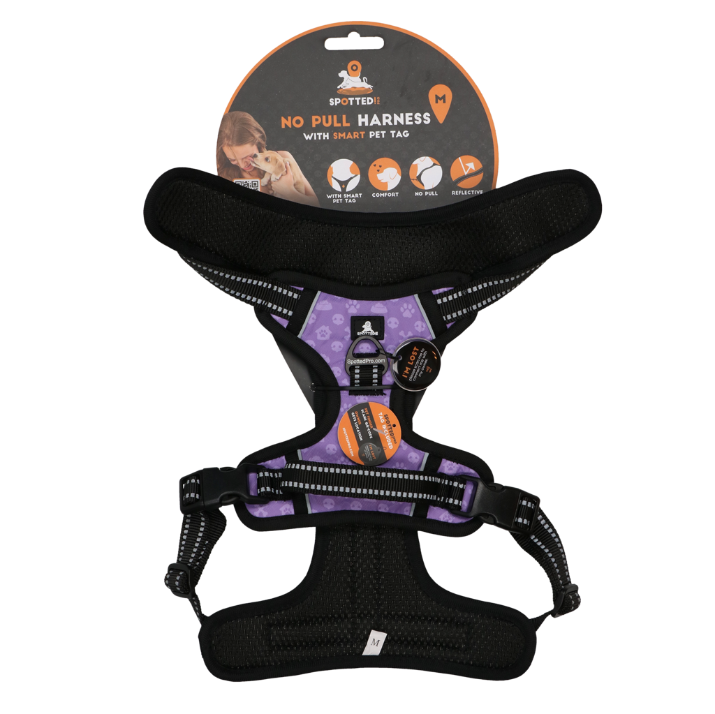 Spotted Pro No Pull Harnisch Lila M – Optimaler Komfort für Ihren Hund