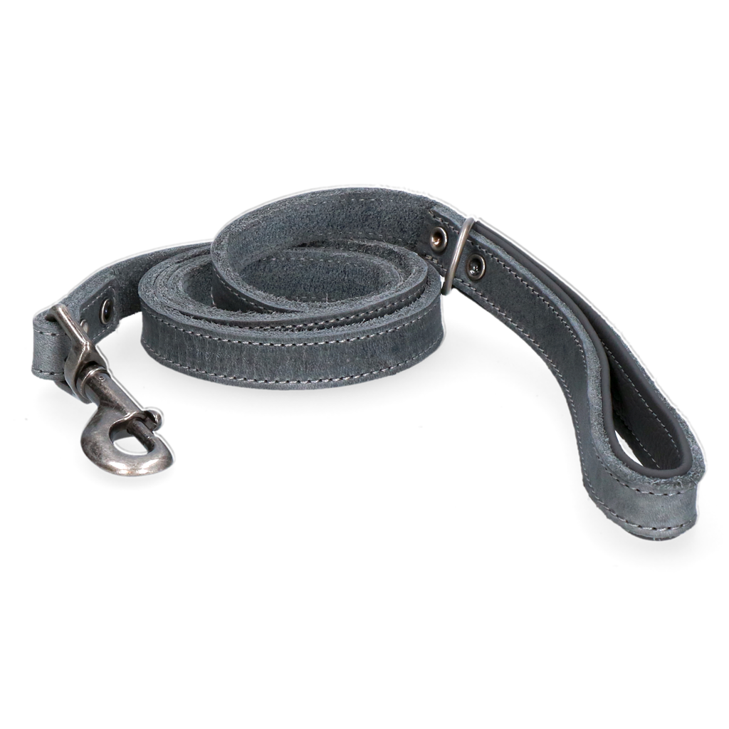 Spotted! Pro Leder Hundeleine Grau – Hochwertiges Weiches Leder
