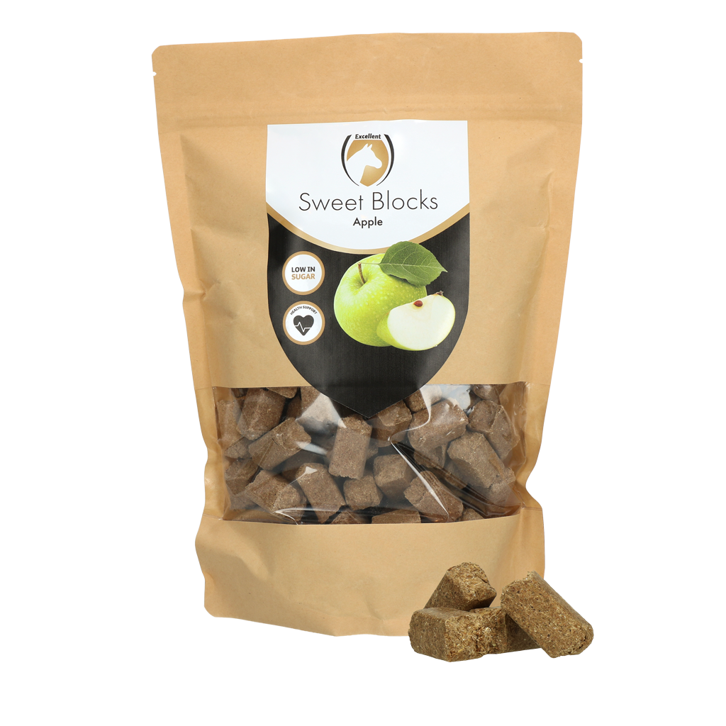 Excellent Horse Sweet Blocks Apfel 1 kg – Zuckerarmer Pferdeleckerbissen
