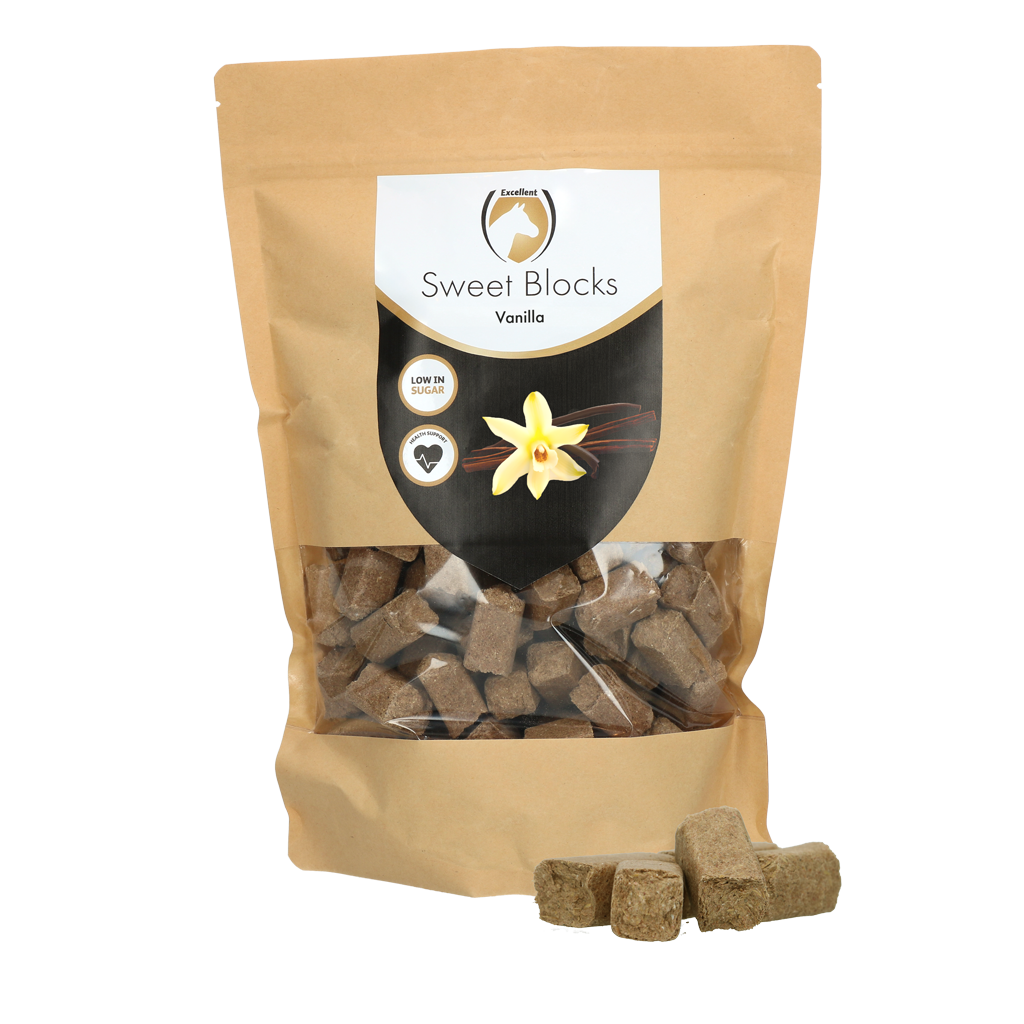 Excellent Horse Sweet Blocks Vanilla 1 kg – Zuckerarme Leckerbissen für Gesunde Belohnungen