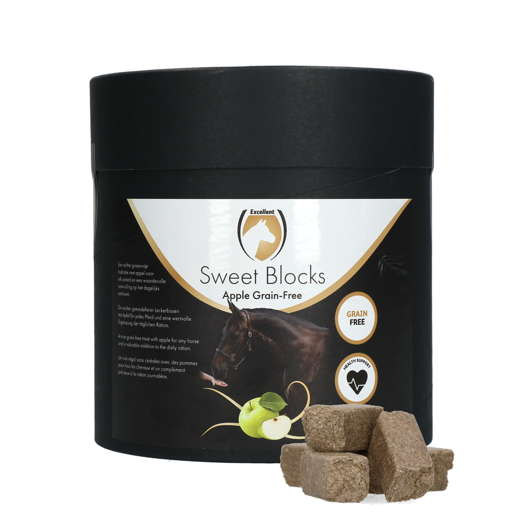 Excellent Horse Sweet Blocks Grain-Free Apfel 1,2 kg – Getreidefreier Leckerbissen für Pferde
