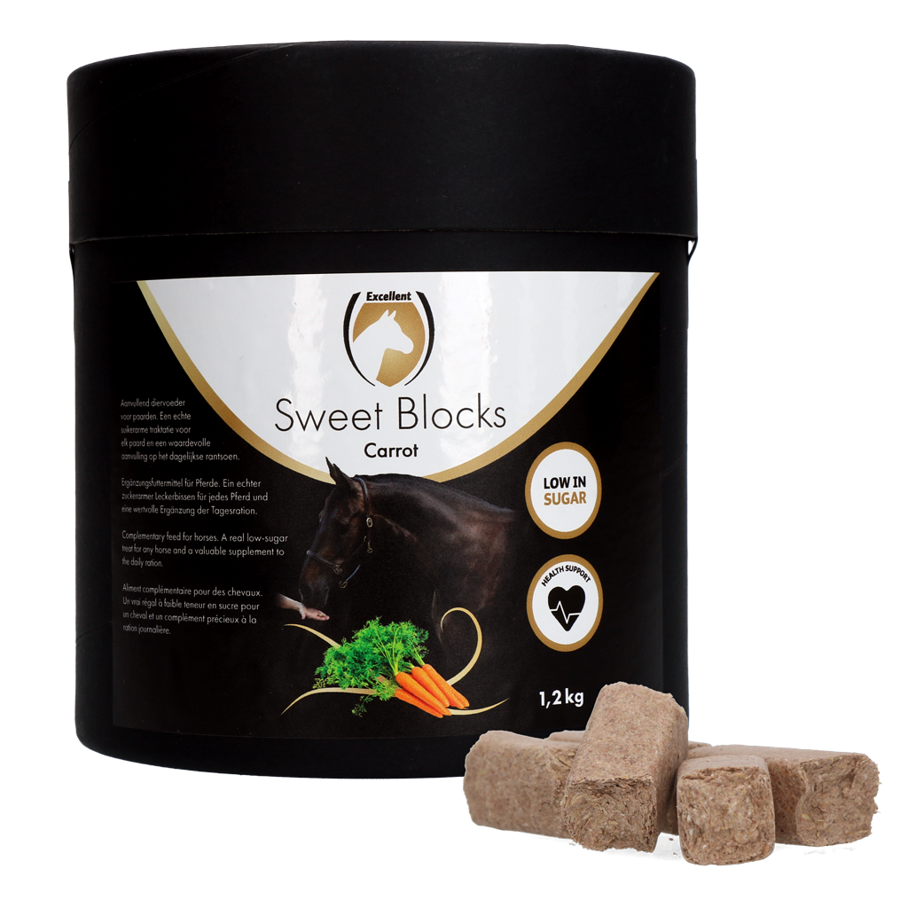 Excellent Horse Sweet Blocks Karotte 1,2 kg – Zuckerarmer Leckerbissen für Gesunde Belohnungen