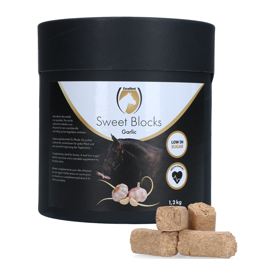 Excellent Horse Sweet Blocks – Zuckerarme Pferdeleckerlis mit Knoblauch