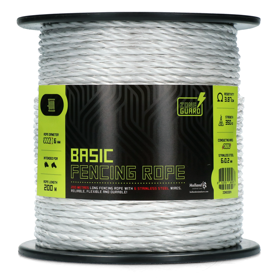 ZoneGuard 6 mm Basic Zaunseil Weiß 200 m – Zuverlässig Und Langlebig