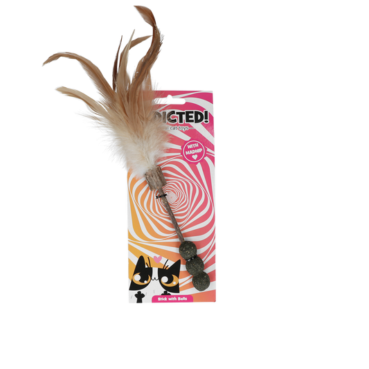 Addicted! Stick Mit Bällen Und Federn – Unwiderstehliches MADNIP Katzenspielzeug
