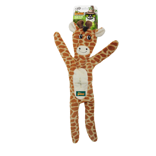 AFP Safari Jungle Giraffe – Kuscheltier Mit Quietscher Und Zahnseil