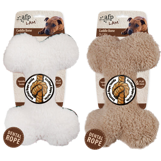 AFP Lambswool Plush Bone – Weiches Spielzeug Mit Quietscher