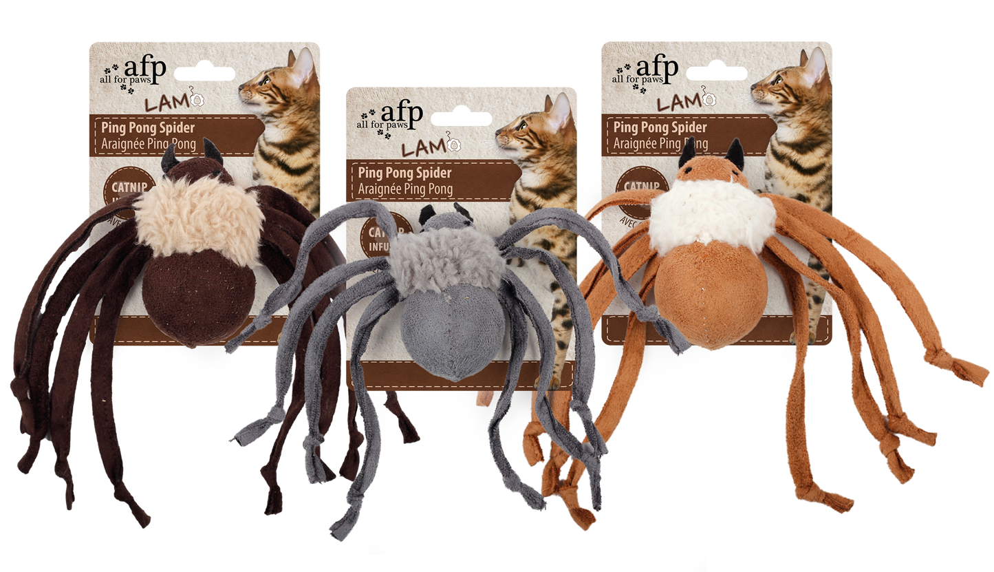 AFP Lambswool Ping Pong Spider – Knistern Und Catnip Für Unwiderstehlichen Spielspaß