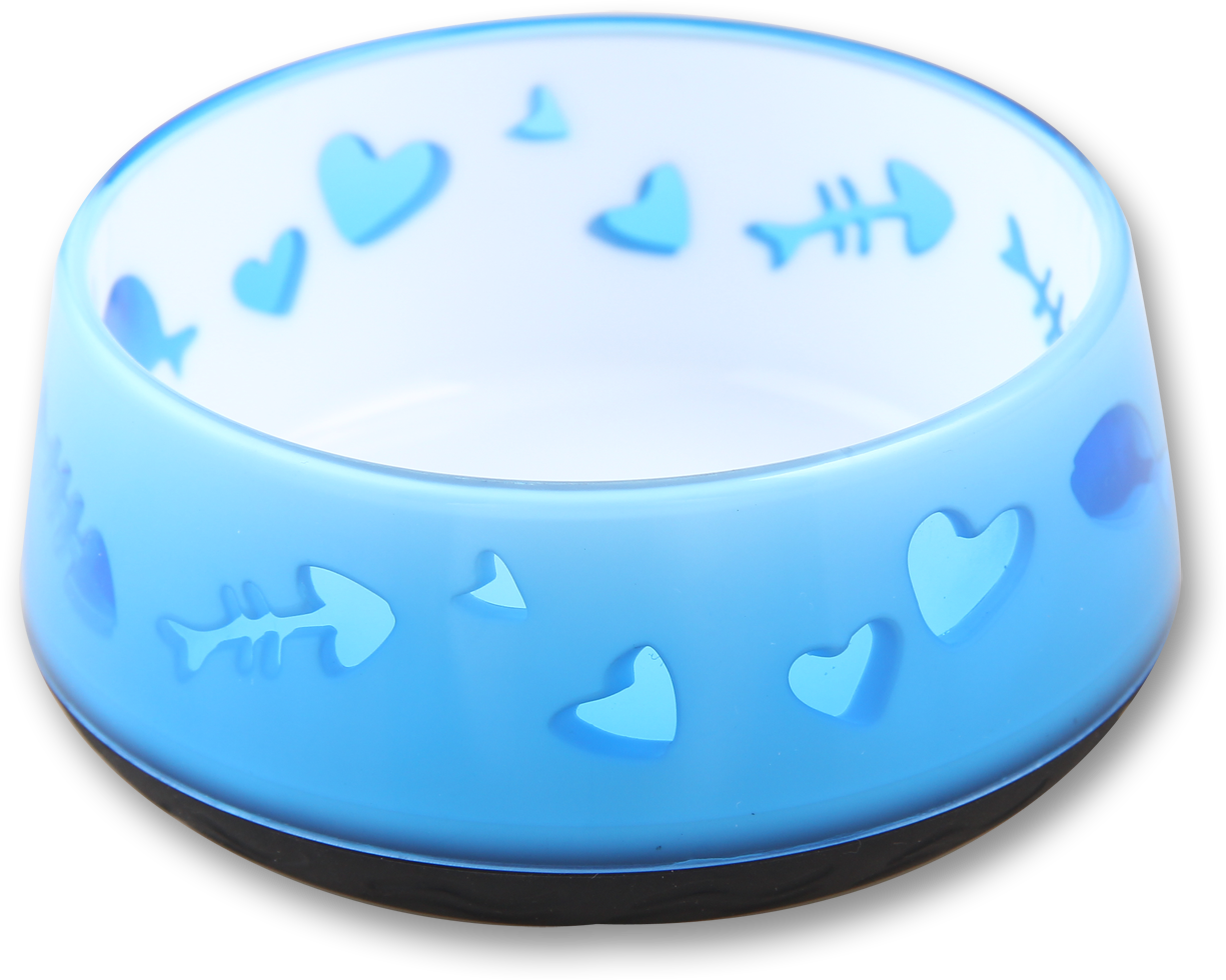 AFP Modern Cat Kitty Love Bowl Blau – Rutschfester Und Robuster Futternapf