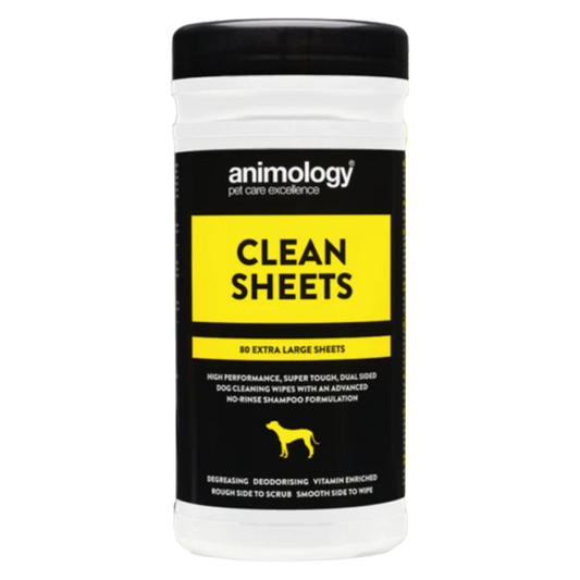 Animology Clean Sheets Extra Large Hundetücher 80 Stück – Innovative Shampoo-Formel Ohne Ausspülen