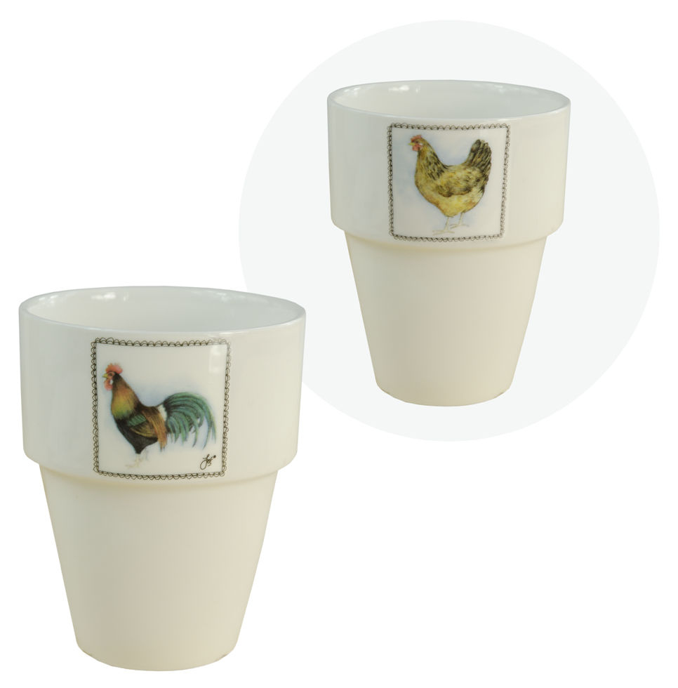 HofundZoo Milchbecher Hahn/Huhn – Einzigartiges Design aus JET