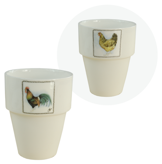 HofundZoo Milchbecher Hahn/Huhn – Einzigartiges Design aus JET
