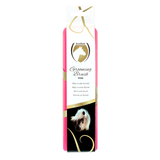 Excellent Pferdepflege Bürste M Rosa – Ergonomischer Griff für Bequemlichkeit