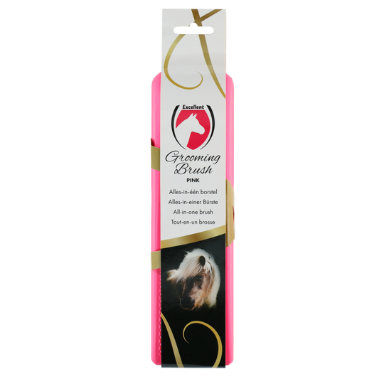 Excellent Horse Grooming Brush L Rosa – Ergonomischer Griff für Bequemes Bürsten
