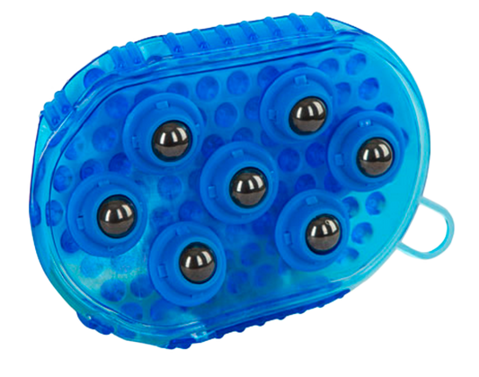 Bürstenzauber Magnet Massage Bürste Blau – Luxus Pferdemassage Mit 7 Edelstahlwalzen
