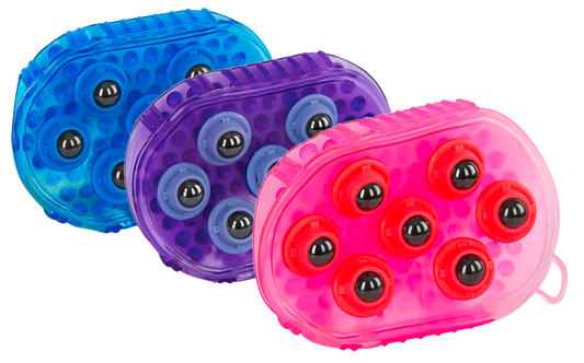 BürstenLuxus Magnet Massagebürste Lila – Ergonomische Pferdemassage Mit 7 Walzen