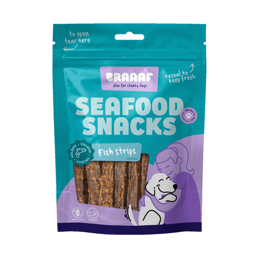 Braaaf Seafood Lach Fish Strips – 100 Prozent Fisch Für Allergiker