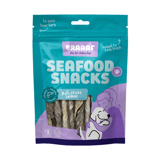 Braaaf Seafood Lachs Roll Sticks – 100 Prozent Fisch für Allergiker