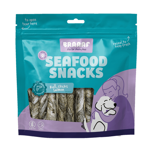 Braaaf Seafood Lachsrolle Sticks – 100 Prozent Fisch für Allergiker