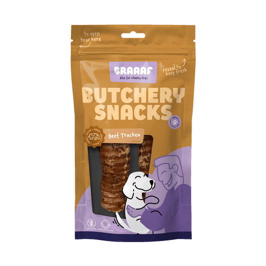Braaaf Butchery Snacks Rinderluftröhre 85 g – 100 Prozent Natürliches Qualitätsfleisch