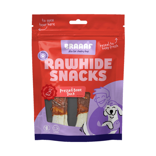 Braaaf Rawhide Pressed Bone Ente – Zahnreinigender Kausnack 12,5 cm