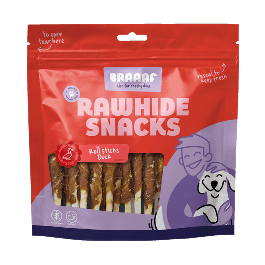 Braaaf Rawhide Roll Sticks Ente – Hochwertige Kausnacks Für Gesunde Zähne