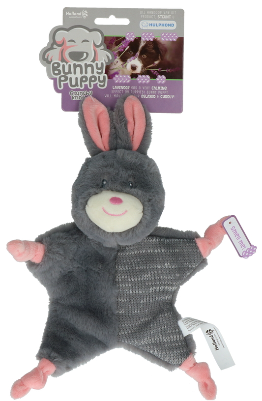 Bunny Puppy Crunchy Knot – Superweiches Plüschspielzeug Mit Quietscher und Lavendelfüllung