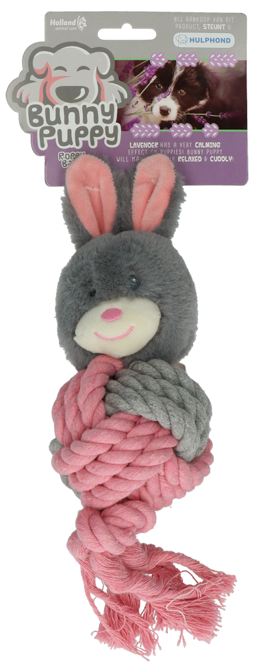 Bunny Puppy Ropey Ball – Superweiches Plüsch mit Quietscher und TPR Gummi