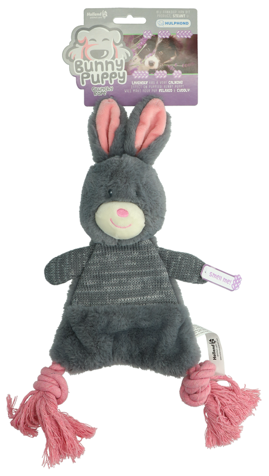 Bunny Puppy Crunchy Rope – Superweiches Plüsch mit Quietscher und Lavendelfüllung