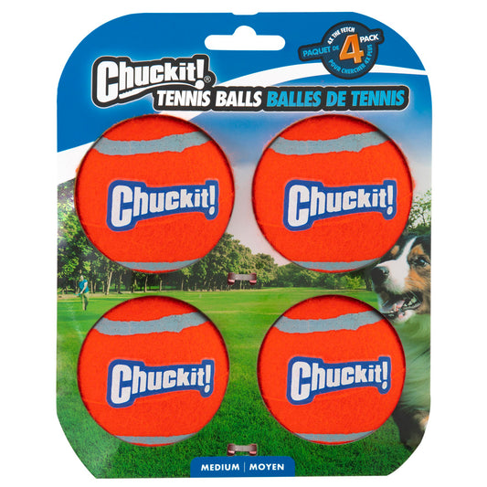 Chuckit! Tennisball M (4er-Pack) – Langlebiger Hochleistungsball
