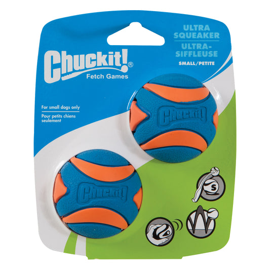 Chuckit Ultra Squeaker Ball S (2-Pack) – Hohe Sprungkraft und Spielvergnügen