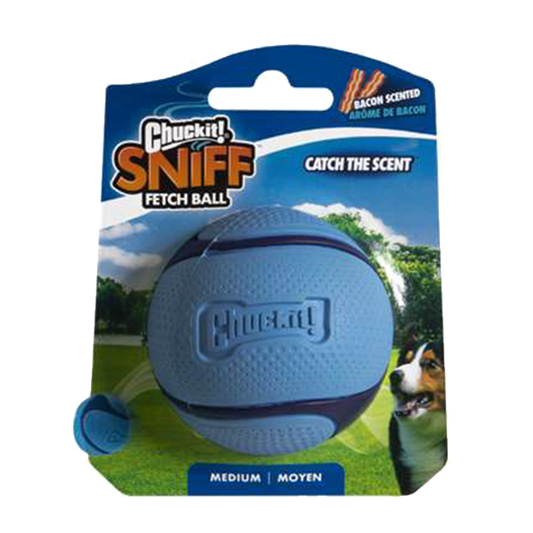 Chuckit! Sniff Fetch Ball Bacon M – Duftendes Apportierspielzeug für Hunde
