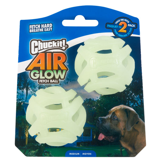 Chuckit Air Glow Fetch Ball M – Leuchtender Apportierball Für Dunkle Nächte