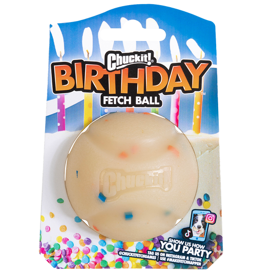 Chuckit! Geburtstag Fetch Ball M – Duftender Konfettiball für Noch Mehr Spaß