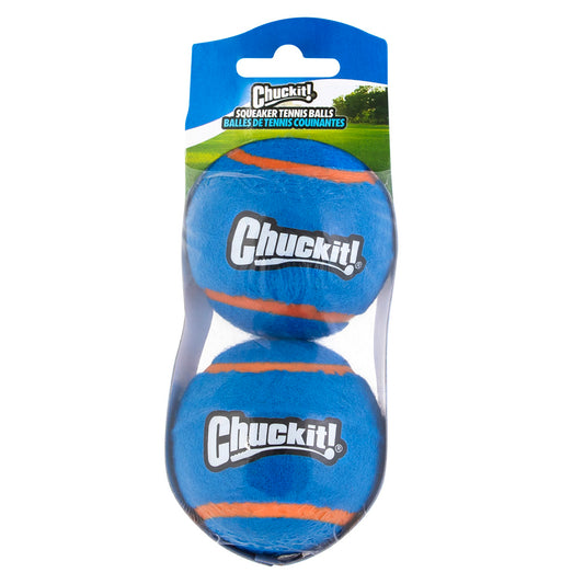 Chuckit! Squeaker Tennisbälle M (2er-Pack) – Extrem Langlebig und Sprungkräftig