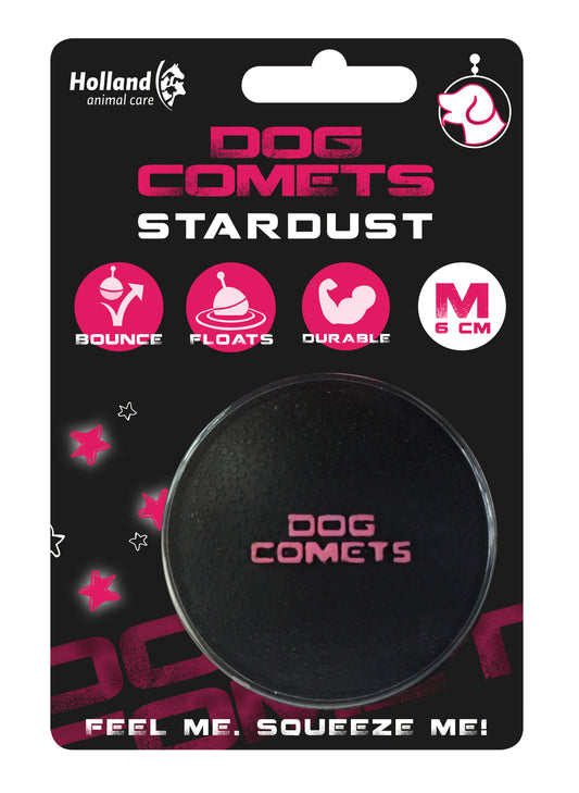 Dog Comets Stardust Schwarz/Rosa M – Extrem Langlebiger Naturkautschukball