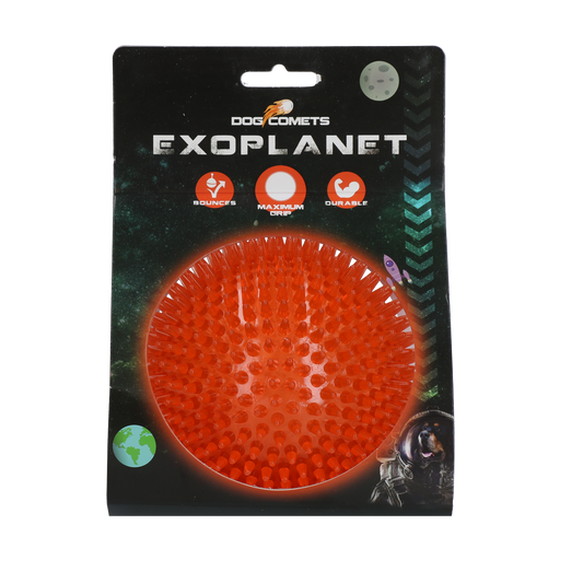 Dog Comets Exoplanet Igelball L Orange – Robuster Spielball Mit Zahnreinigungseffekt