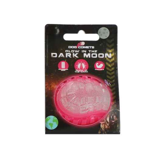 Dog Comets Glow In The Dark Moon Ball S Rosa – Leuchtet Im Dunkeln Für Unendlichen Spielspaß