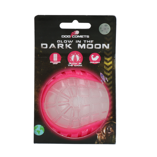 Dog Comets Glow In The Dark Moon Ball M Rosa – Leuchtet Im Dunkeln Für Unendlichen Spielspaß