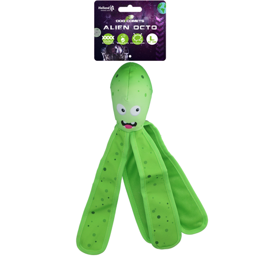 Dog Comets Alien Octo L Grün – Quietscher Und Knisternde Tentakel Für Mehr Spielspaß