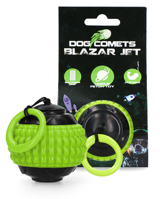 Dog Comets Blazar Jet Grün – Multifunktionaler Spielball Mit Rückholschnur