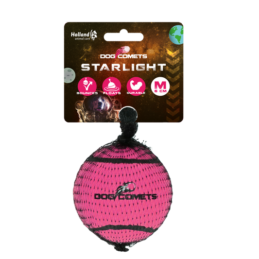 Dog Comets Starlight Tennisball M Rosa – Extrem Robuster Und Hoch Springender Ball