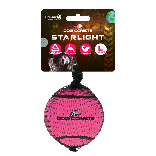 Dog Comets Starlight Tennisball L Rosa – Extrem Robuster Und Hochspringender Spielball